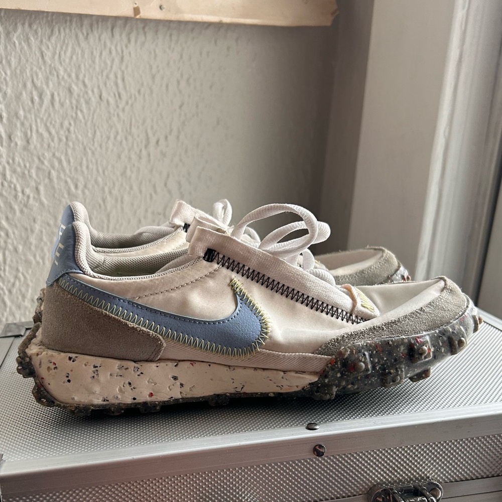 Nike Kids' White and Blue Sneakers